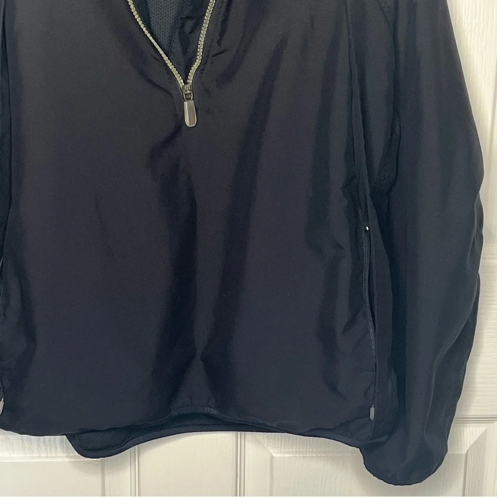 Adidas Black Quarter Zip Pullover ClimaShell Windbreaker Jacket Mens Sz L